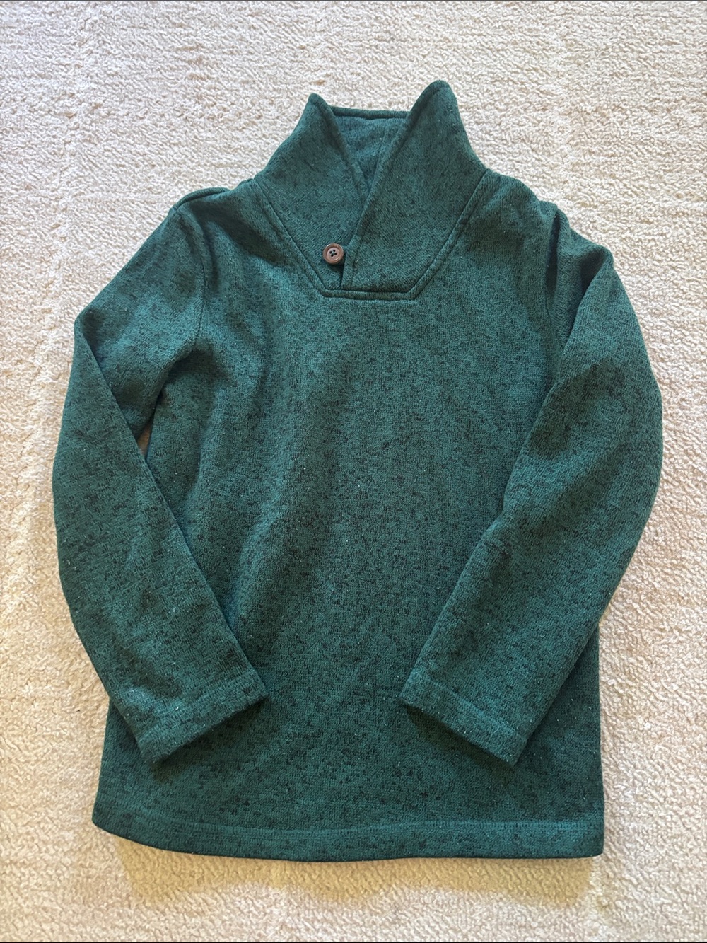 Green Hooded Pullover & Green Button-Neck Sweater Duo - Picture 6 of 8